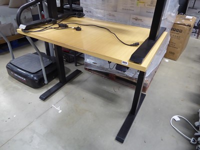 Lot 4324 - Timber top height adjustable desk