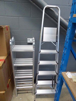 Lot 4286 - Aluminium multi-purpose ladder and aluminium 6...