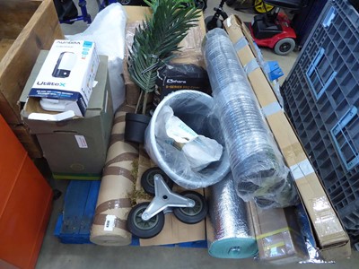 Lot 4350 - Pallet of assorted items, to include rolls of...
