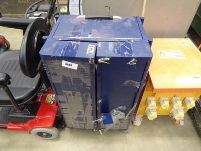 Lot 4363 - Blue metal lockable wheeled storage box