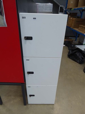 Lot 4315 - Freestanding 3 High bank of lockers with...