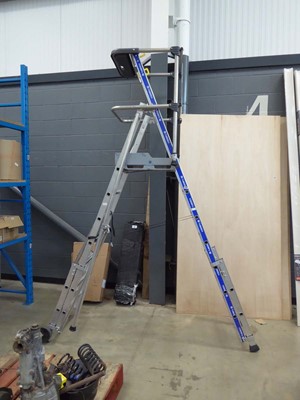 Lot 4259 - Tubesca decorators ladder with platform, tray...