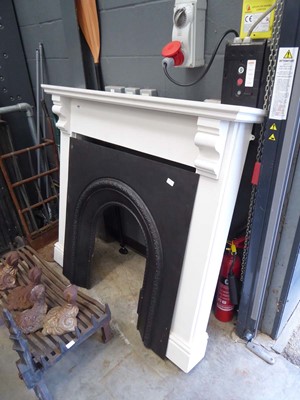 Lot 4211 - Cast iron fire surround with timber mantel