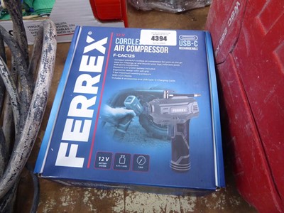 Lot 4394 - Ferrex cordless air compressor