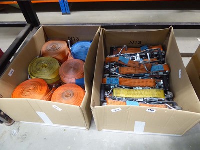 Lot 4415 - 2 boxes containing a large qty of ratchet straps
