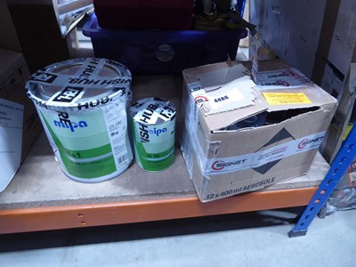 Lot 4486 - Items to include 12 cans of gloss black...