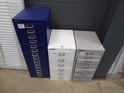 Lot 4292 - 3 Bisley multidrawer office filing cabinets