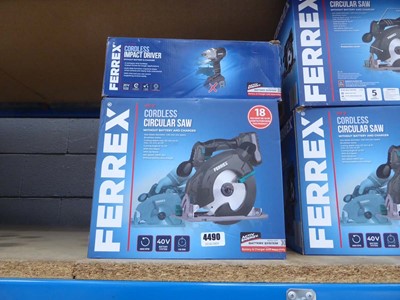 Lot 4490 - Ferex cordless circular saw plus a Ferex...