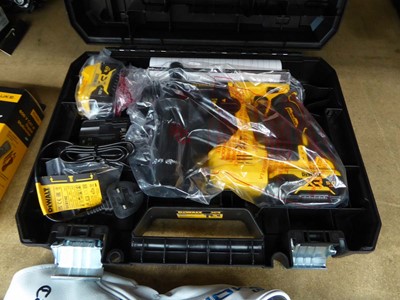 Lot 4500 - Dewalt cordless SDS drill, two batteries and...