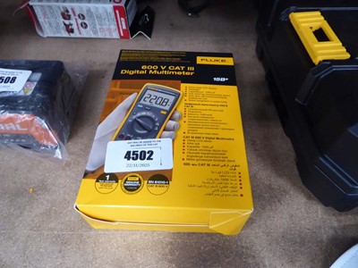 Lot 4502 - Fluke 600v CAT III digital multimeter in box