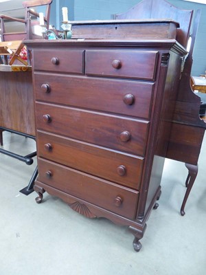 Lot 5102 - Reproduction mahogany chest of 2 over 4 drawers