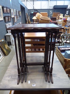 Lot 5103 - Reproduction mahogany nest of 3 tables