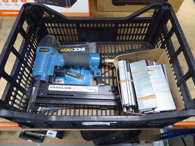Lot 4533 - Workzone air operated nail gun with a quantity...