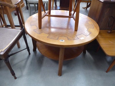 Lot 5108 - Circular oak 2 tier coffee table