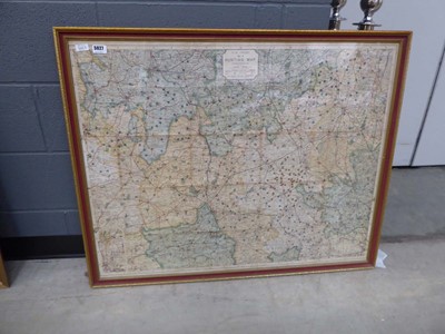 Lot 5027 - Framed and glazed hunting map
