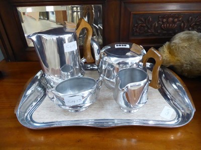 Lot 5030 - Picquot ware five piece tea service to include...