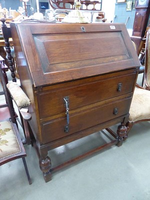 Lot 5115 - Oak bureau with 2 drawers under