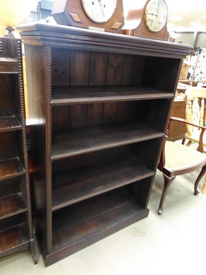 Lot 5158 - Oak open bookcase with rope twist decoration