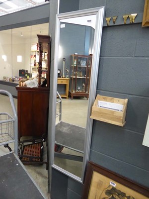 Lot 5035 - Narrow rectangular mirror with silver painted...