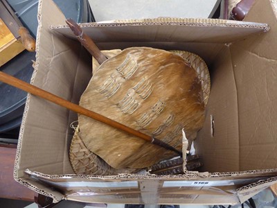 Lot 5166 - Box containing ethnographica including...