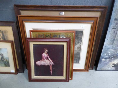 Lot 5037 - (2) Four pictures to include ballerina, map of...