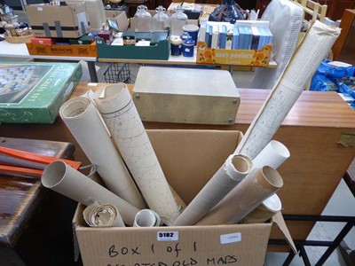 Lot 5182 - Box containing a quantity of loose maps