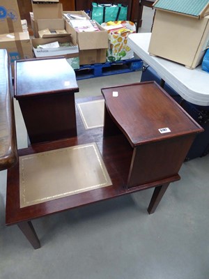 Lot 5187 - Pair of stained beech telephone seats