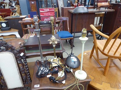 Lot 5125 - 4 various metal table lamps