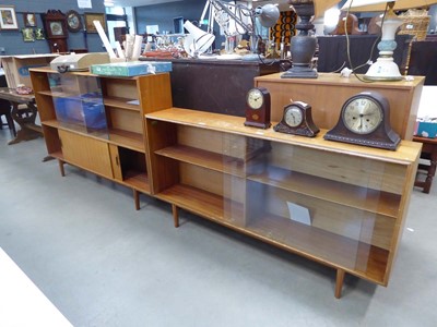 Lot 5194 - Two teak finished bookcases with glazed...
