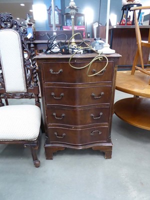 Lot 5112 - Small serpentine fronted reproduction chest of...