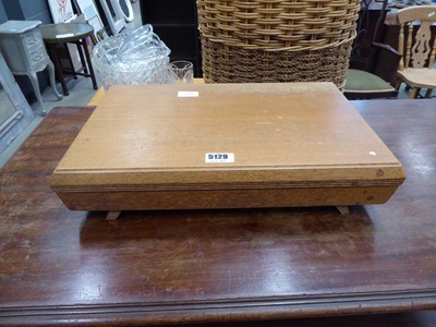 Lot 5129 - Oak cutlery canteen with Grecian patterned...