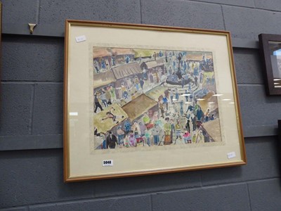 Lot 5048 - Watercolour and cut-out print collage of a...