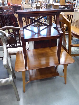 Lot 5132 - Walnut finished 2 tier sidetable plus a small...