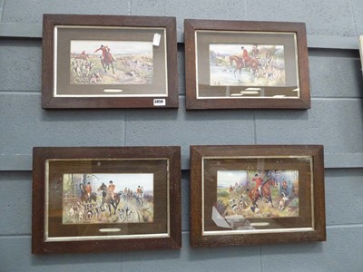 Lot 5050 - Four oak framed hunting prints