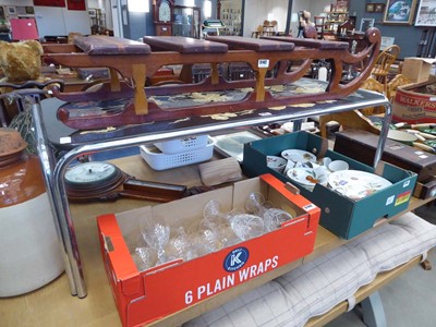 Lot 5143 - Chromed and floral patterned Mid Century...