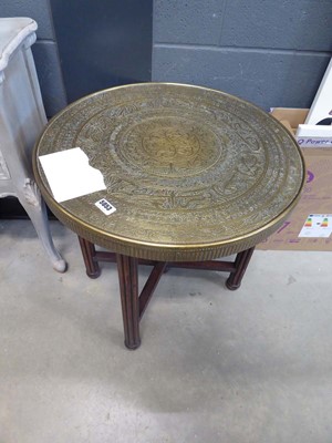 Lot 5053 - Beaten brass covered tray table