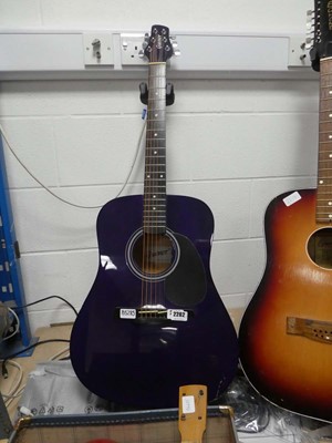 Lot 2262 - Guvnor 6 string acoustic guitar in dark purple