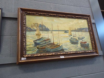 Lot 5060 - Oil on board 'Sailing boats'