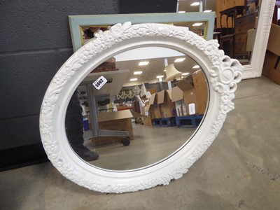 Lot 5062 - Oval mirror in ornate floral frame plus a...