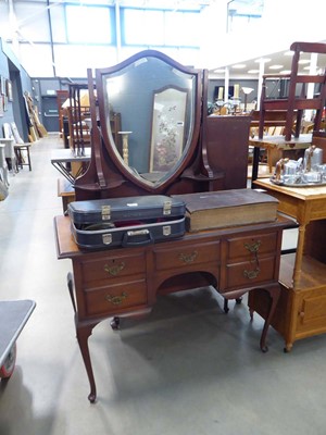 Lot 5065 - Edwardian dressing chest with shield shaped...