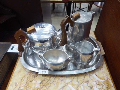 Lot 5066 - Picquot ware five piece tea service to include...