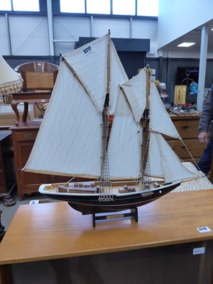 Lot 5217 - Model of a yacht on stand