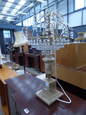 Lot 5220 - Onyx table lamp with droplets to the shade