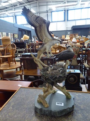 Lot 5076 - Resin figure 'Osprey and chicks'