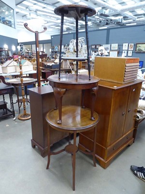 Lot 5221 - Circular Edwardian side table plus one other...