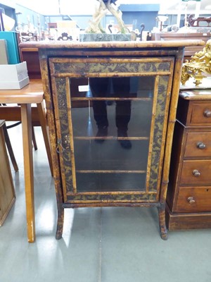 Lot 5077 - Glazed bamboo single door cabinet