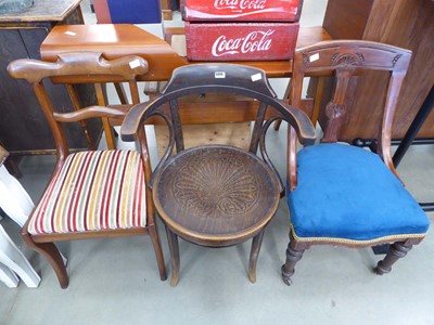 Lot 5096 - Thonet style elbow chair plus a Georgian chair...