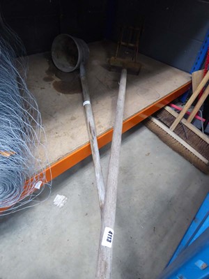 Lot 4113 - Vintage ditching bucket and vintage scarifier