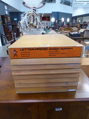 Lot 5222 - Mid century letterpress cabinet