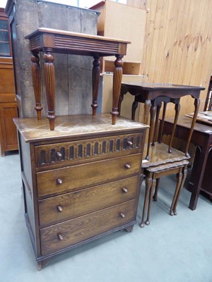 Lot 5228 - Two reproduction nests of tables, a side table...